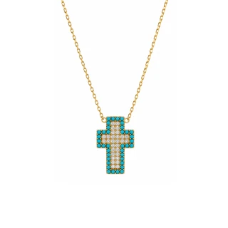 Κολιέ Ασημένιο Blue Cross