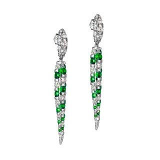 Σκουλαρίκι Ασημένιο Green Drop