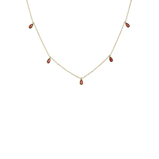 Κολιέ Lumière Χρυσό 9Κ Red Mini Drops